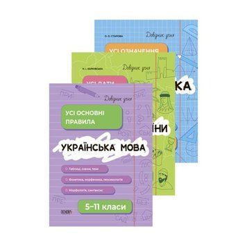 Комплект довідників учня Основа Українська мова. Історія України. Математика 5-11 класи 1210087 фото