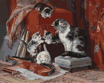 Картина по номерам. Котики" Маленькі музиканти &copy;Генрієтта Роннер-Кніп" 40*50см KHO4331 KHO4331 фото