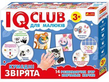 IQ-club для малюків. Навчальні картки. Кумедні звірята Ранок Навчальні та розвиваючі ігри для дітей від 3-х років 4823076136833 фото