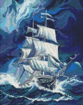 Алмазна мозаїка/вишивка Вітрильник у штормі. Море. Кораблі 40*50 см Ідейка AMO 20203 AMO20203 фото