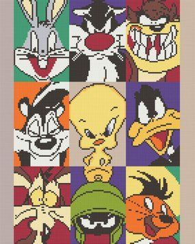 Алмазна мозаїка/вишивка Герої Looney Tunes 40*50 см Орігамі OD 6008 OD6008 фото